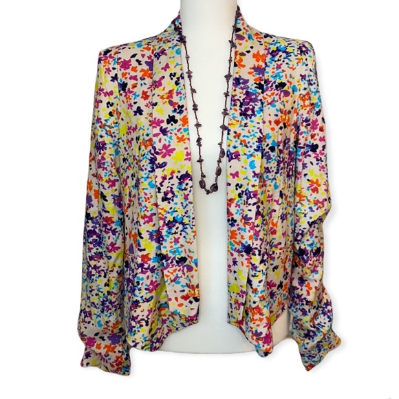 NWT Jessica Simpson Dalton Grey Morn Floral Blazer - Picture 2 of 10